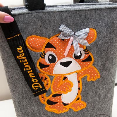Torebka filcowa z tygrysem