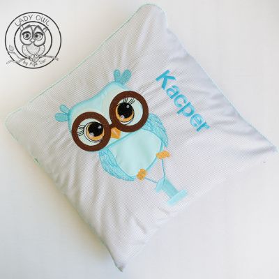 Personalizowana poduszka ozdobna na roczek Sowa