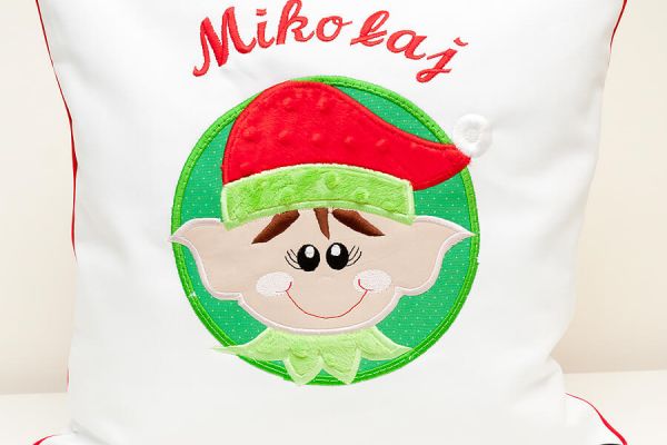 Poduszka bożonarodzeniowa z imieniem Elfik